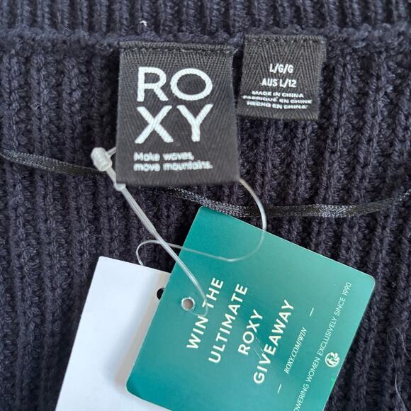 Roxy Black Cardigan Sweater Large - Picture 6 of 6